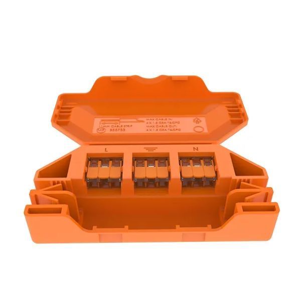 Quickfix JB3 Orange 3 Cable Maintenance-Free Wago 221 Connector Junction Box
