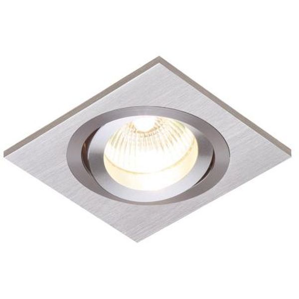 Saxby 52403 Tetra Brushed Silver IP20 50W 80mm GU10 Adjustable Dimmable Downlight