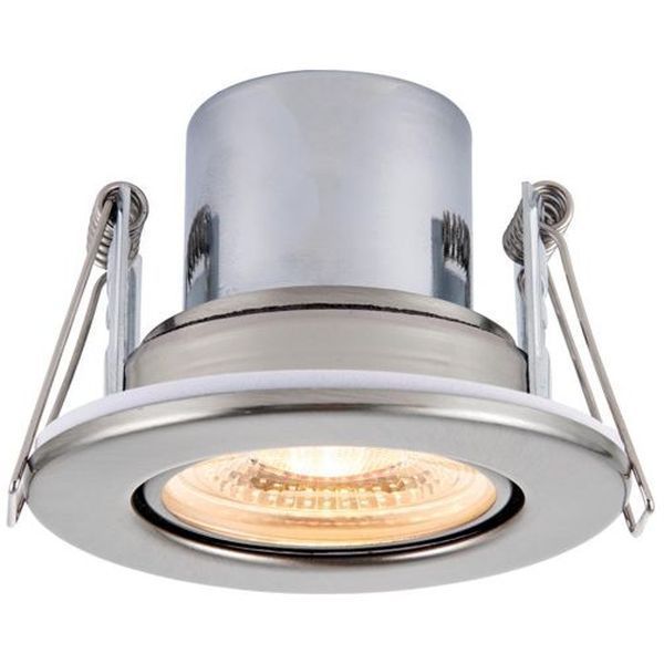 Saxby 78522 ShieldECO Satin Nickel IP20 8.5W 750lm 3000K 70mm Adjustable Dimmable Fire Rated Downlight