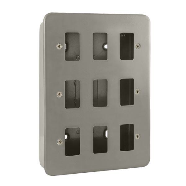 Click CL20509 Essentials Metal Clad 9 Gang GridPro Frontplate and Back Box