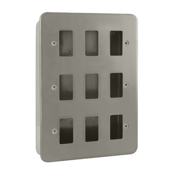 Click CL20509B Essentials Metal Clad 9 Gang GridPro No Knockouts Frontplate and Back Box