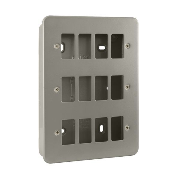 Click CL20512 Essentials Metal Clad 12 Gang GridPro Frontplate and Back Box