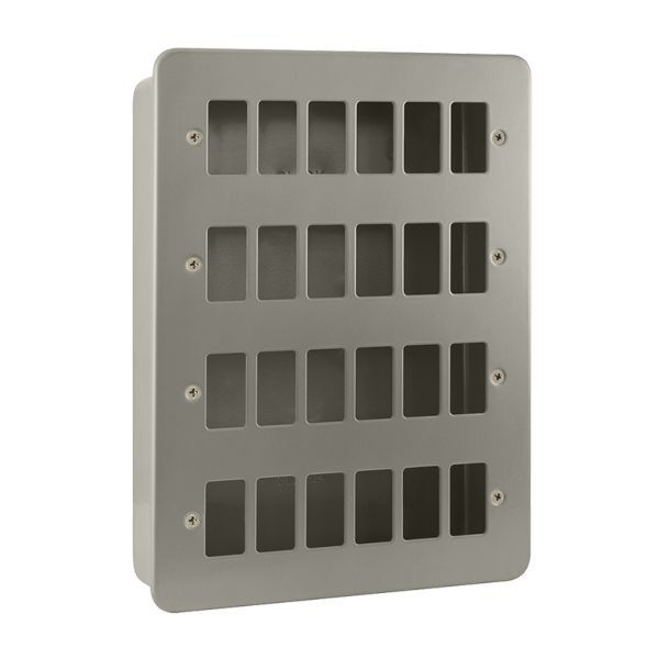 Click CL20524B Essentials Metal Clad 24 Gang GridPro No Knockouts Frontplate and Back Box
