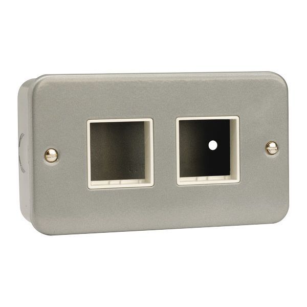 Click CL404 5 Pack Metal Clad MiniGrid 2 Gang 2x2 Aperture Unfurnished Front Plate (5 Pack, 4.09 each)