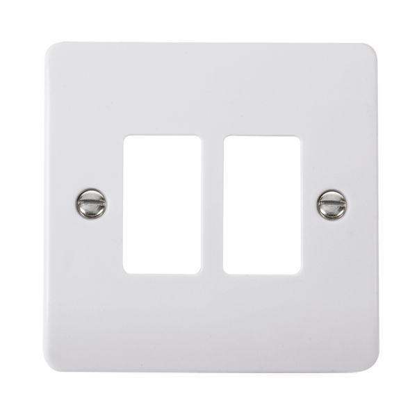 Click CMA20402 GridPro Polar White 2 Gang Mode Accesories Front Plate