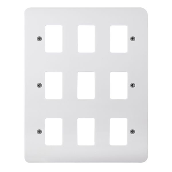 Click CMA20509 GridPro Polar White 9 Gang Mode Accessories Front Plate
