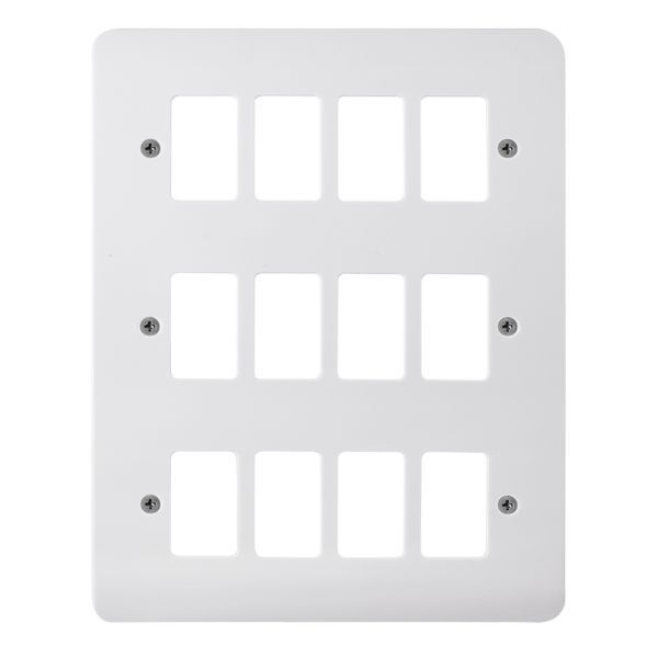 Click CMA20512 GridPro Polar White 12 Gang Mode Accessories Front Plate