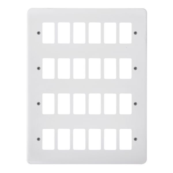 Click CMA20524 GridPro Polar White 24 Gang Mode Accessories Front Plate