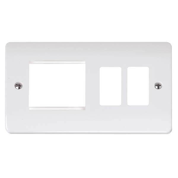 Click CMA31102 GridPro Polar White 2 Gang 2 Aperture Mode Accessories and New Media Combination Plate