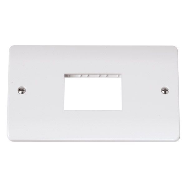 Click CMA432 MiniGrid White 2 Gang 3 Aperture Unfurnished Front Plate