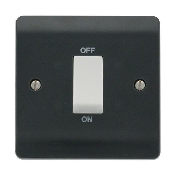 Click CMA500AG Mode Part M Anthracite Grey 1 Gang 45A 2 Pole Plate Switch