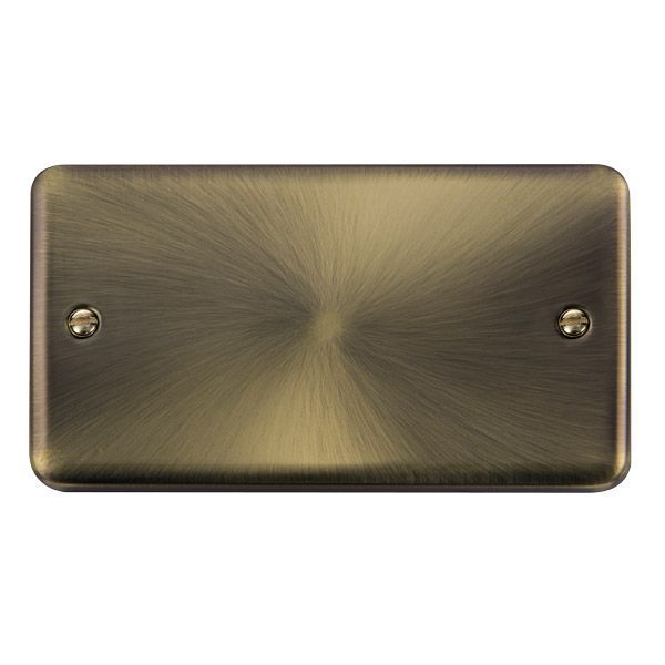 Click DPAB061 Deco Plus Antique Brass 2 Gang Blank Plate