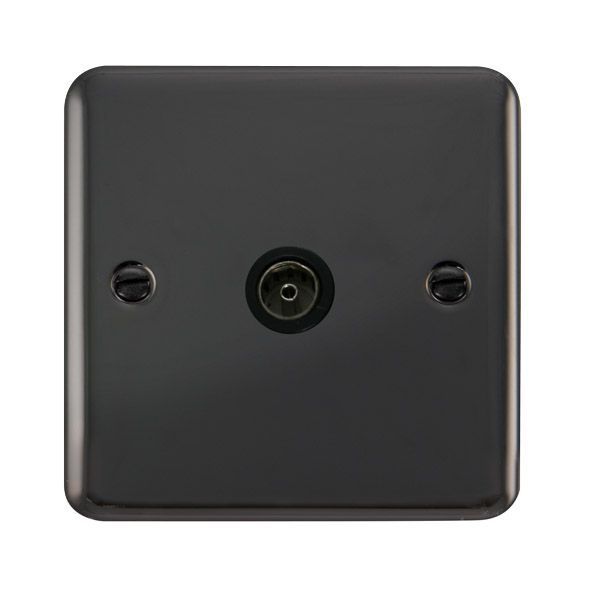 Watch a video of the Click DPBN065BK Deco Plus Black Nickel 1 Gang Non-Isolated Co-Axial Socket - Black Insert