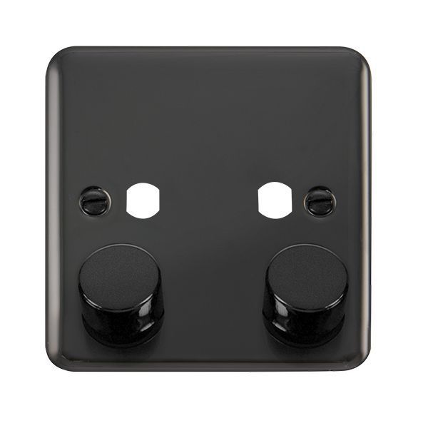 Watch a video of the Click DPBN140PL Deco Plus Black Nickel 2 Gang Double Dimmer Plate with Knob  - Black Insert
