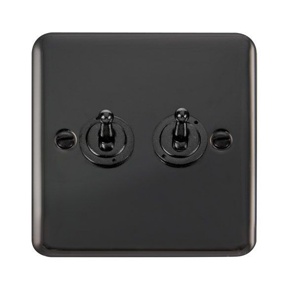 Watch a video of the Click DPBN422 Deco Plus Black Nickel 2 Gang 2 Way 10AX Dolly Toggle Switch
