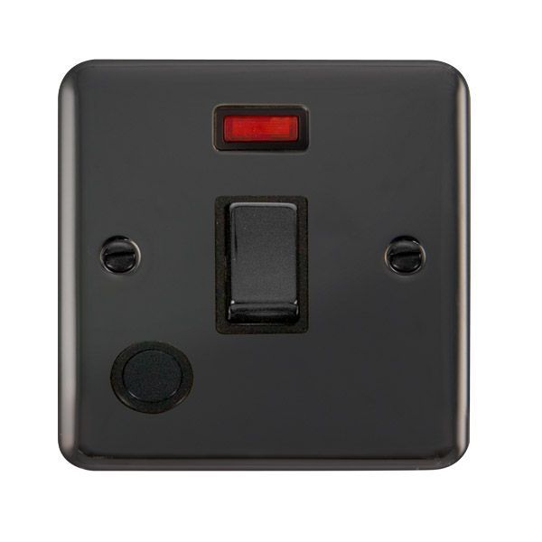 Click DPBN523BK Deco Plus Black Nickel Ingot 20A 2 Pole Flex Outlet Neon Switch - Black Insert