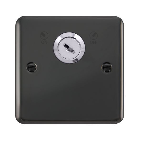 Click DPBN660 Deco Plus Black Nickel 1 Gang 20A 2 Pole Lockable Plate Switch