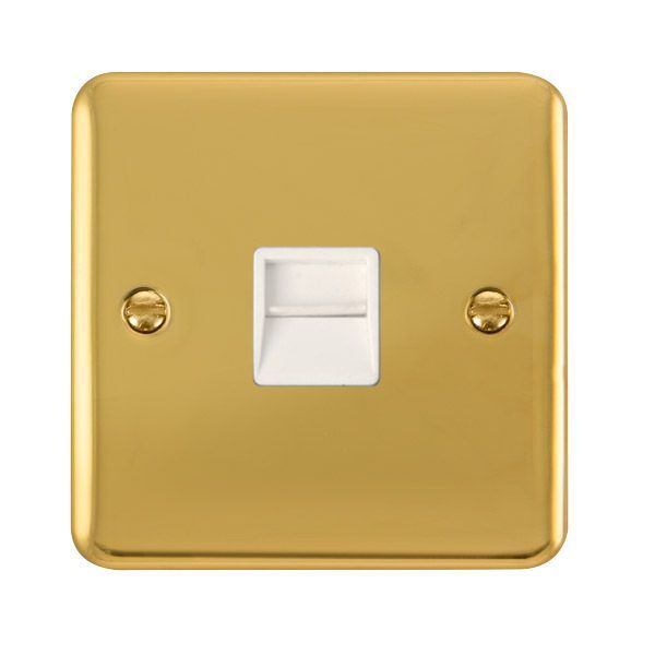 Watch a video of the Click DPBR125WH Deco Plus Polished Brass 1 Gang Secondary Telephone Socket - White Insert