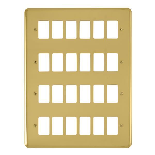 Click DPBR20524 GridPro Polished Brass 24 Gang Deco Plus Front Plate