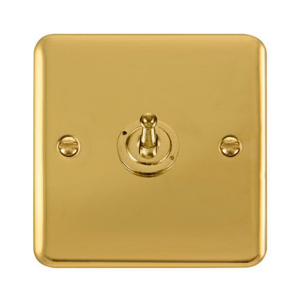 Click DPBR421 Deco Plus Polished Brass 1 Gang 10AX 2 Way Dolly Toggle Switch