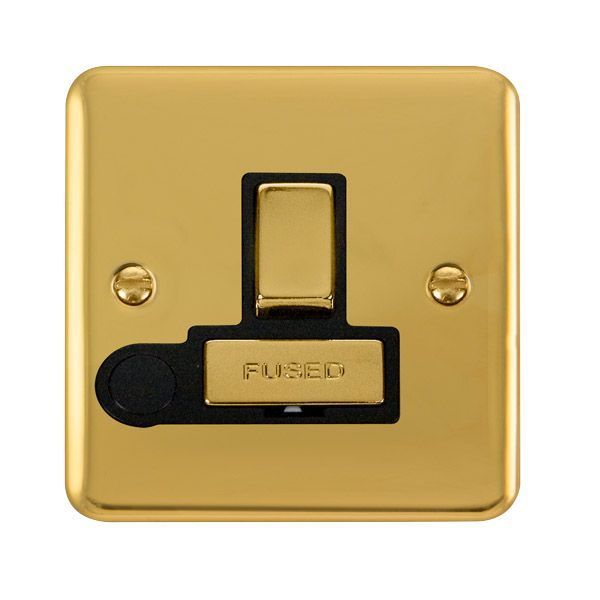 Watch a video of the Click DPBR551BK Deco Plus Polished Brass 13A Flex Outlet Switched Fused Spur Unit - Black Insert