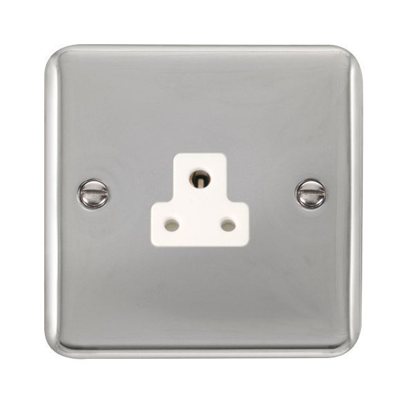 Click DPCH039WH Deco Plus Polished Chrome 2A Round Pin Socket - White Insert