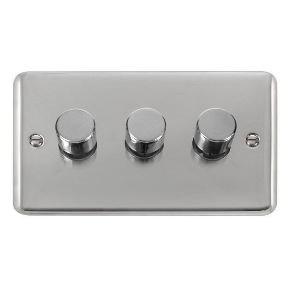 Watch a video of the Click DPCH153 Deco Plus Polished Chrome 3 Gang 400W-VA 2 Way Dimmer Switch