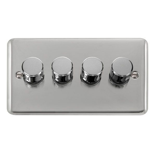 Watch a video of the Click DPCH164 Deco Plus Polished Chrome 4 Gang 100W 2 Way LED Dimmer Switch