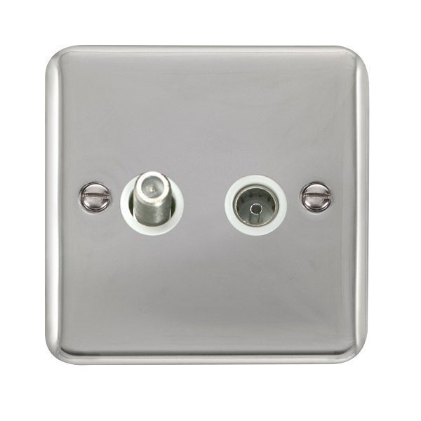 Watch a video of the Click DPCH170WH Deco Plus Polished Chrome Non-Isolated Satellite Co-Axial Socket - White Insert