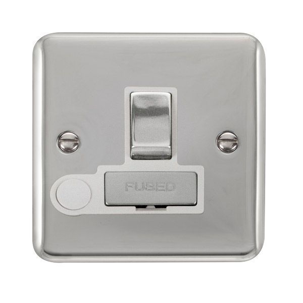 Watch a video of the Click DPCH551WH Deco Plus Polished Chrome 13A Flex Outlet Switched Fused Spur Unit - White Insert