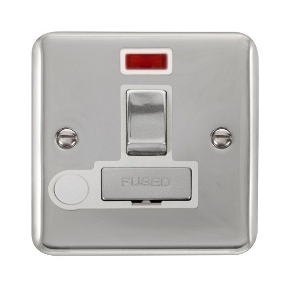 Watch a video of the Click DPCH552WH Deco Plus Polished Chrome 13A Flex Outlet Neon Switched Fused Spur Unit - White Insert