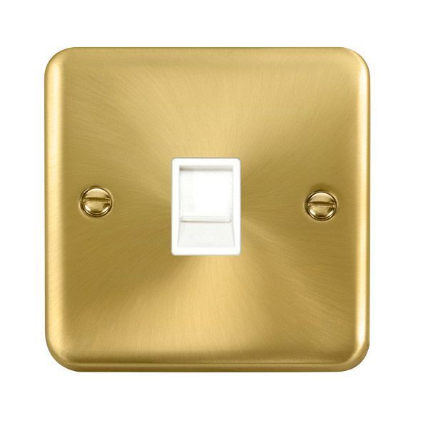 Watch a video of the Click DPSB115WH Deco Plus Satin Brass 1 Gang RJ11 Socket - White Insert