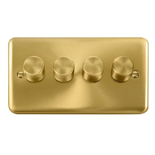 Watch a video of the Click DPSB154 Deco Plus Satin Brass 4 Gang 400W-VA 2 Way Dimmer Switch
