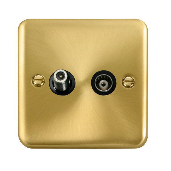 Watch a video of the Click DPSB157BK Deco Plus Satin Brass Isolated Satellite Co-Axial Socket - Black Insert