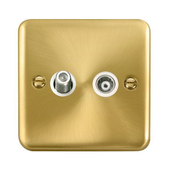 Watch a video of the Click DPSB157WH Deco Plus Satin Brass Isolated Satellite Co-Axial Socket - White Insert