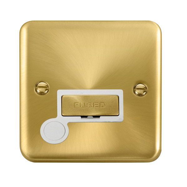 Watch a video of the Click DPSB550WH Deco Plus Satin Brass 13A Flex Outlet Fused Spur Unit - White Insert