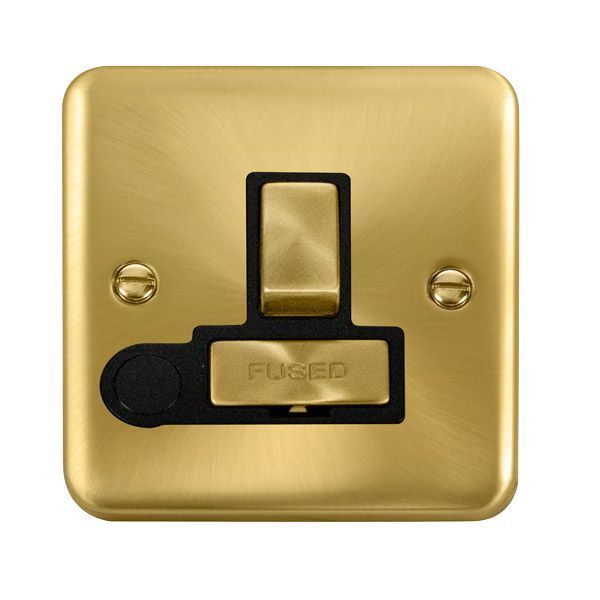 Watch a video of the Click DPSB551BK Deco Plus Satin Brass 13A Flex Outlet Switched Fused Spur Unit - Black Insert