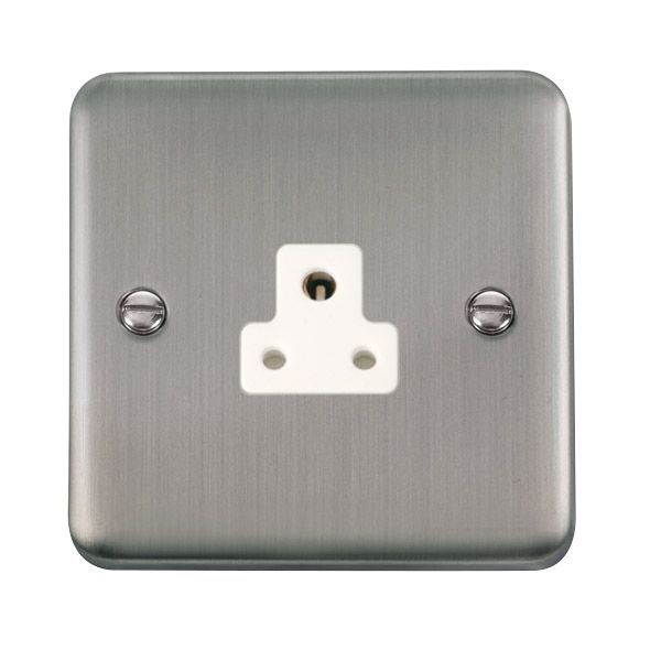 Click DPSS039WH Deco Plus Stainless Steel 2A Round Pin Socket - White Insert