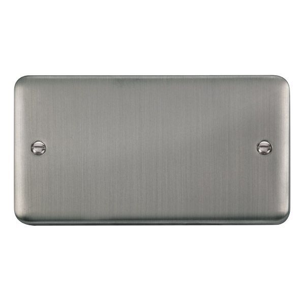 Click DPSS061 Deco Plus Stainless Steel 2 Gang Blank Plate
