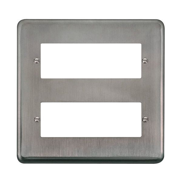 Click DPSS512 MiniGrid Stainless Steel 2 Tier 12 Aperture Deco Plus Unfurnished Front Plate