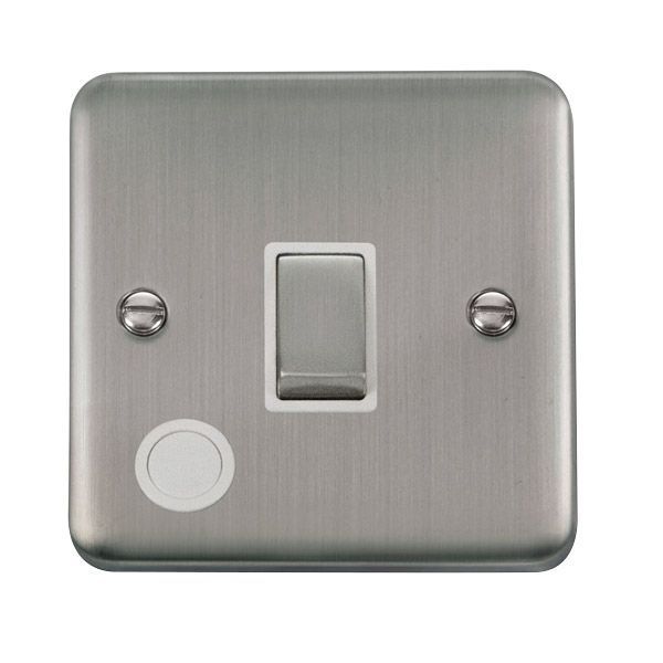 Click DPSS522WH Deco Plus Stainless Steel Ingot 1 Gang 20A 2 Pole Flex Outlet Switch - White Insert