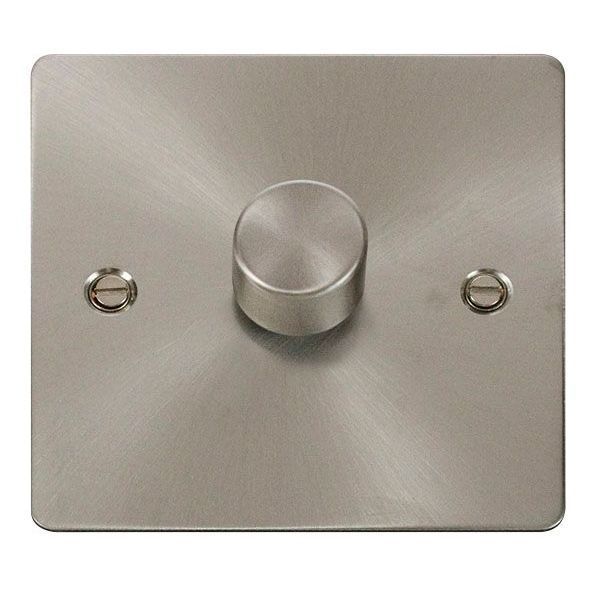 Click FPBS140 Define Brushed Steel 1 Gang 400Va 2 Way Dimmer Switch 