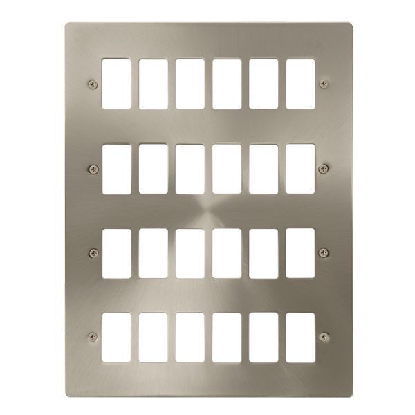 Click FPBS20524 GridPro Brushed Steel 24 Gang Define Front Plate