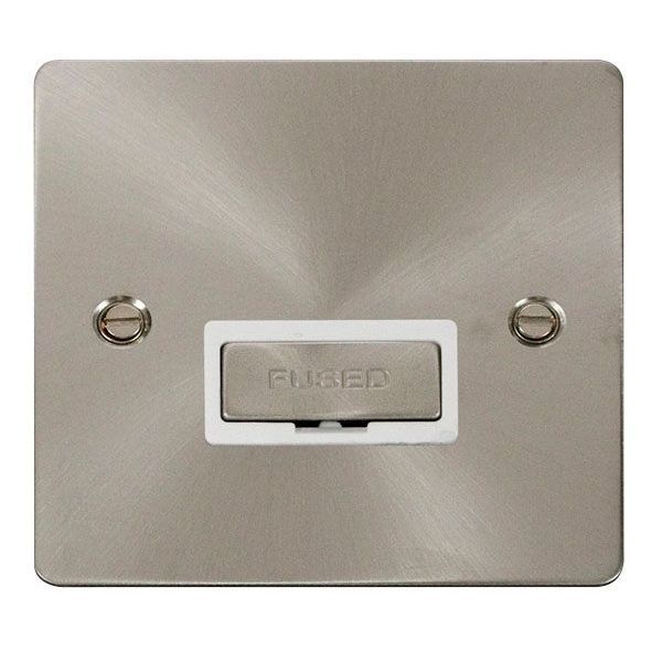 Click FPBS750WH Define Brushed Steel Ingot 13A Fused Spur Unit - White Insert