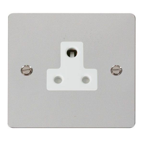 Click FPCH038WH Define Polished Chrome 5A Round Pin Socket Outlet - White Insert