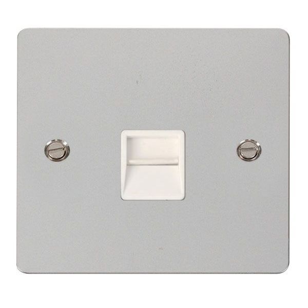 Click FPCH125WH Define Polished Chrome 1 Gang Secondary Telephone Outlet - White Insert
