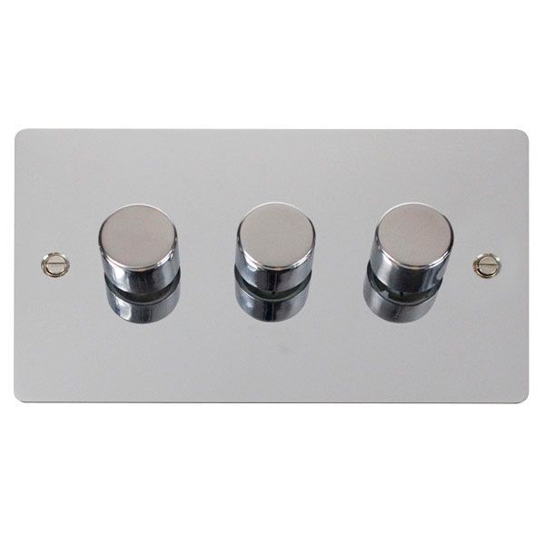 Click FPCH153 Define Polished Chrome 3 Gang 400Va 2 Way Dimmer Switch 