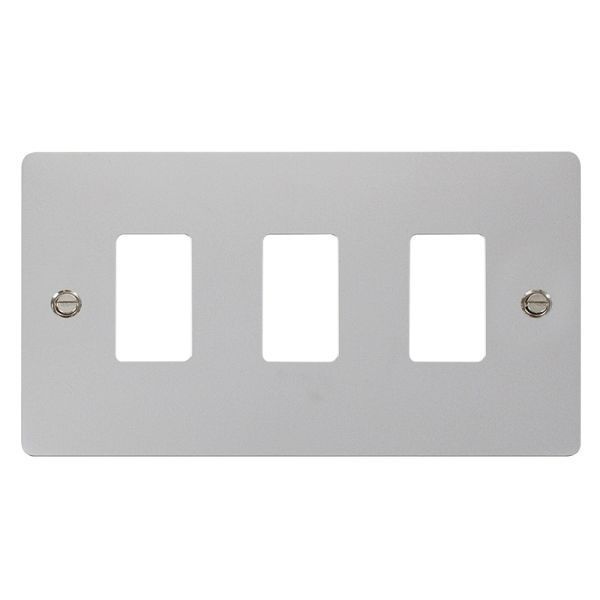 Click FPCH20403 GridPro Polished Chrome 3 Gang Define Front Plate