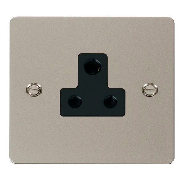 Click FPPN038BK Define Pearl Nickel 5A Round Pin Socket Outlet - Black Insert
