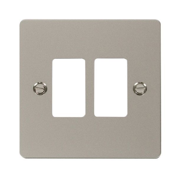 Click FPPN20402 GridPro Pearl Nickel 2 Gang Define Front Plate
